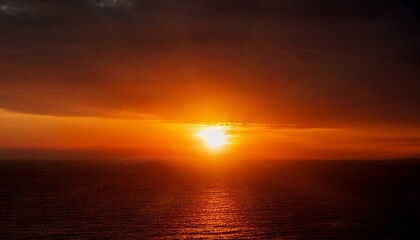 Fototapeta premium A big sun rises under the dark sky