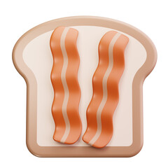 Bacon Strips 3d Render Icons