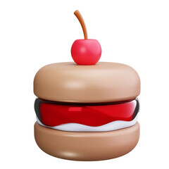 Scone with Jam 3d Render Icons
