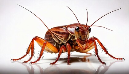 cockroach on white background