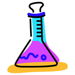 Colorful Laboratory Beaker Illustration