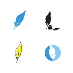 Feather ilustration logo vector template
