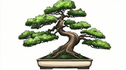 Fototapeta premium Detailed Bonsai Tree with Shears for Cutting