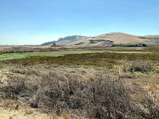 landscape with mountains and blue sky