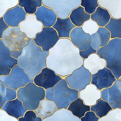 Seamless Classic Mosaic Tile Pattern Inspired by Mediterranean Style, Perfect for Interior Design and Home Decor Projects