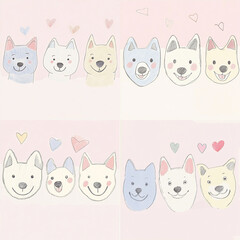 set of funny dogs