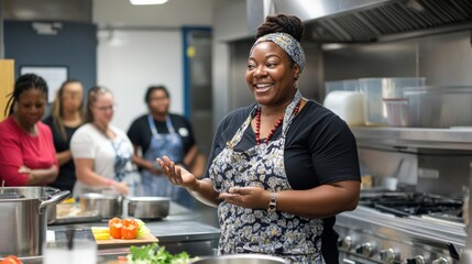 Inclusive Culinary Workshop with Diverse Group in Modern Kitchen