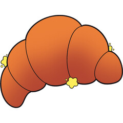 The illustration of a croissant
