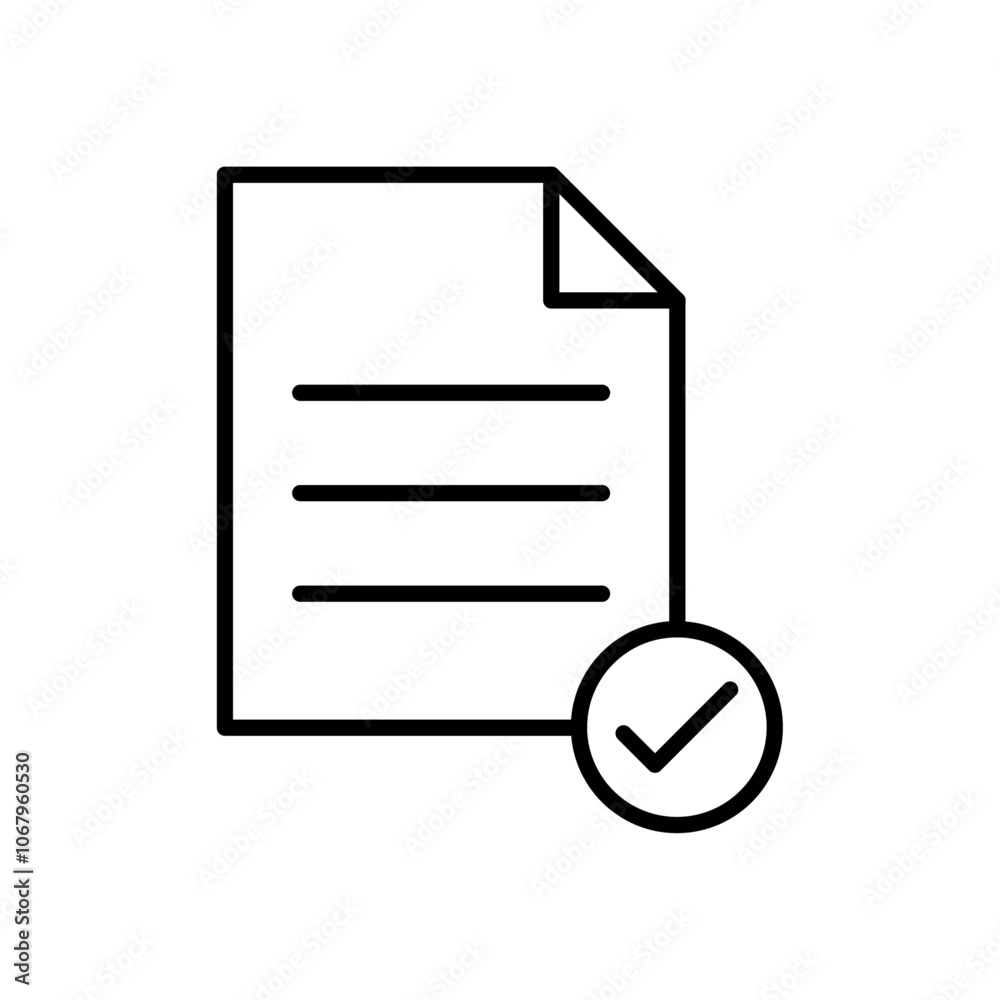 Poster Accept document icon Outline vector for web ui