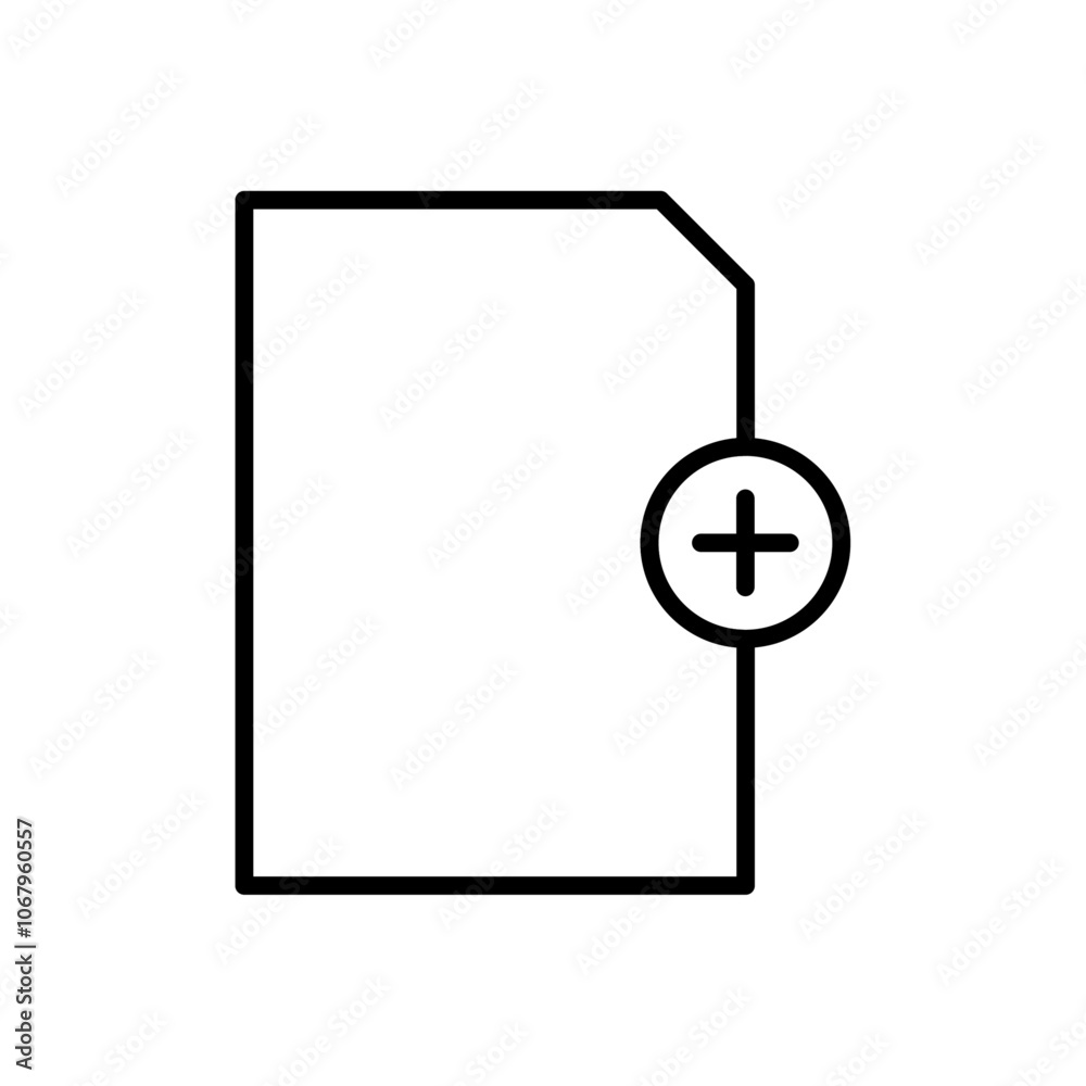 Poster Add document icon Outline vector for web ui
