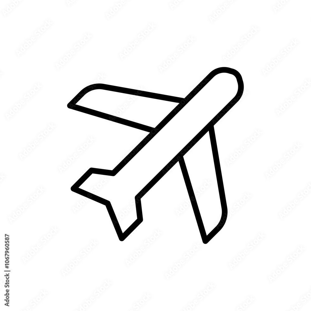 Poster Airplane icon Outline vector for web ui