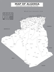 African Countries Geography Political map. Political map of country with capital, province or state capital, major cities and town.