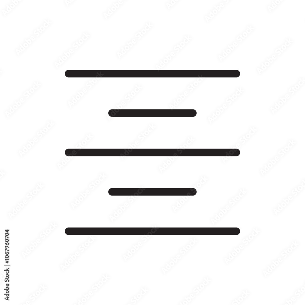 Aufkleber Align center icon Outline vector for web ui