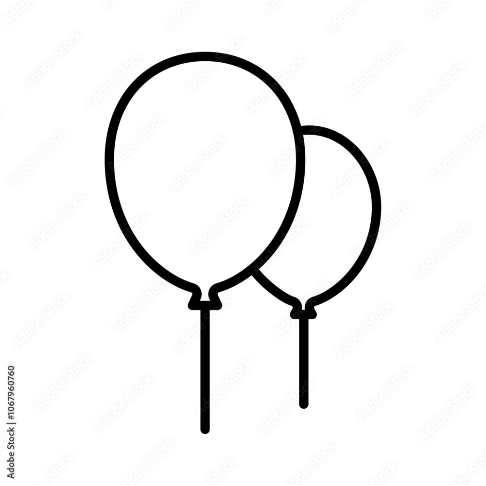 Aufkleber balloons icon outline vector for web ui