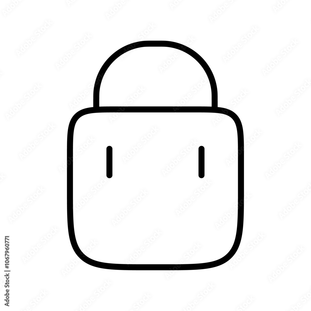 Aufkleber Bag icon Outline vector for web ui