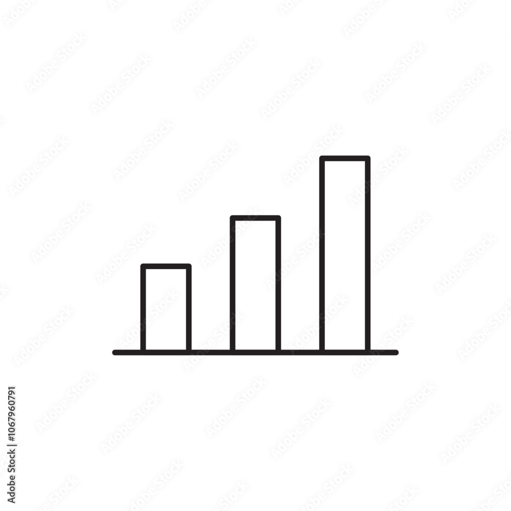 Poster Bar chart icon Outline vector for web ui