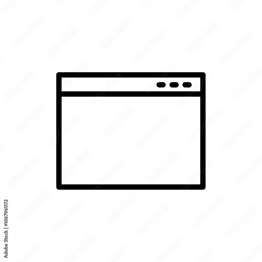 Poster Browser window icon Outline vector for web ui