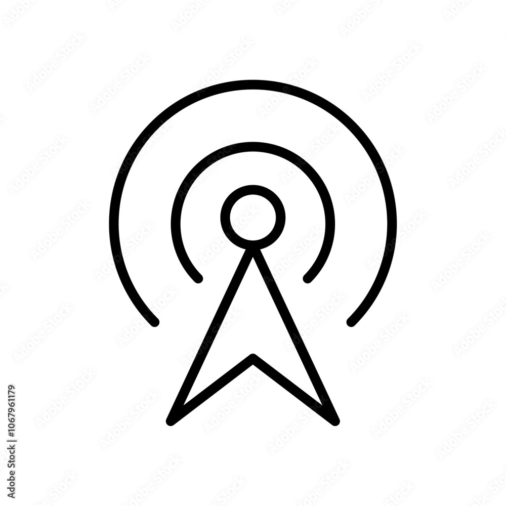 Aufkleber Broadcast icon Outline vector for web ui