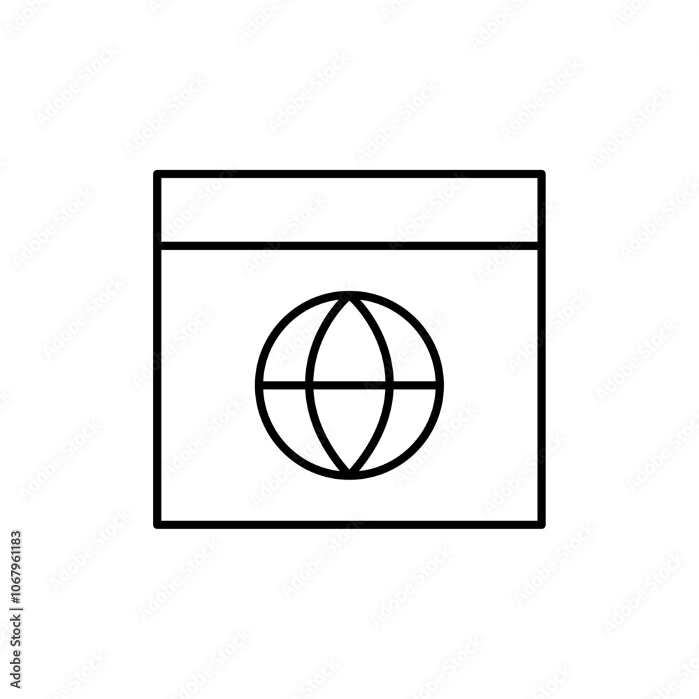 Poster Browser icon Outline vector for web ui