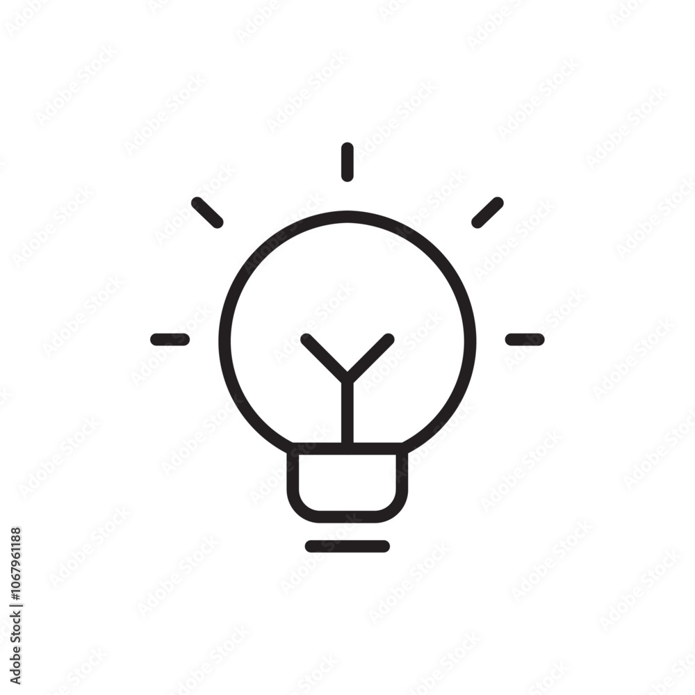 Poster Bulb icon Outline vector for web ui