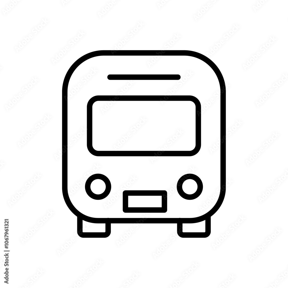 Poster Bus icon Outline vector for web ui