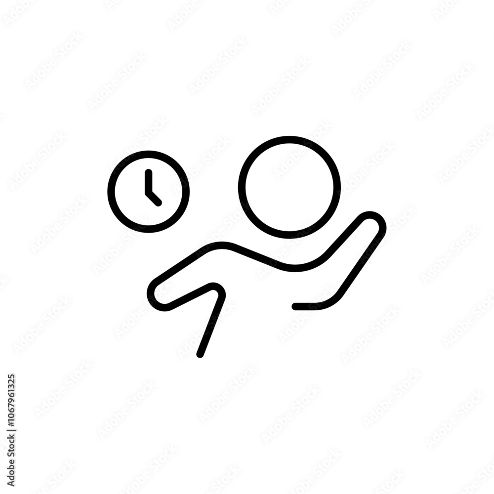 Poster Busy icon Outline vector for web ui