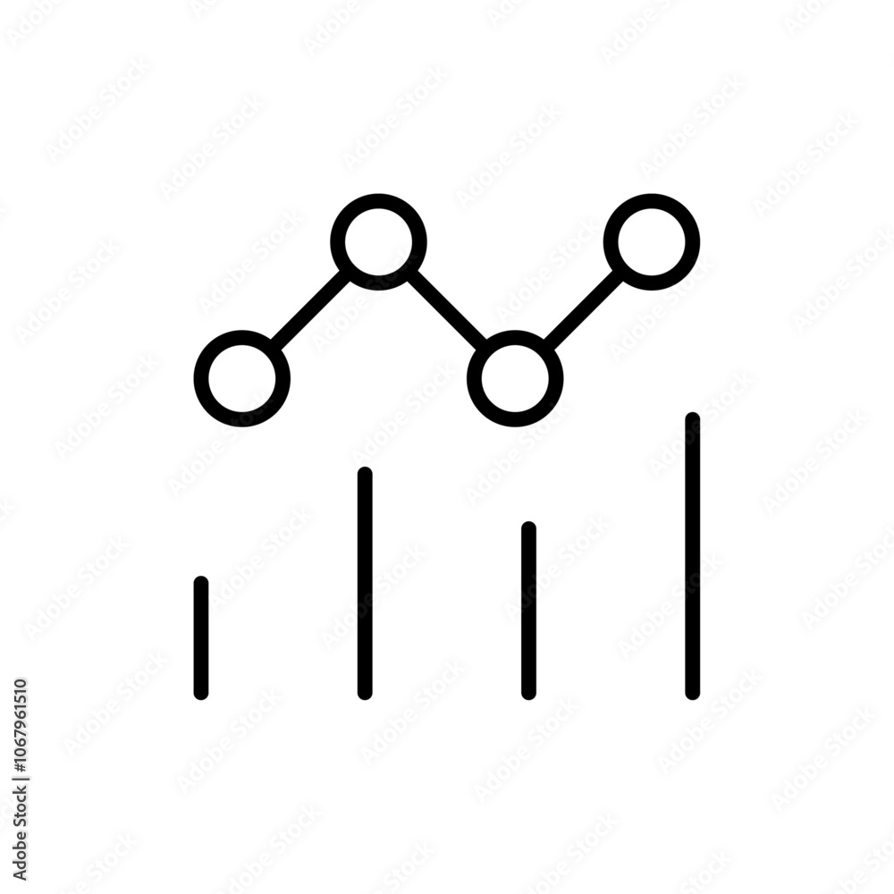 Aufkleber chart icon outline vector for web ui