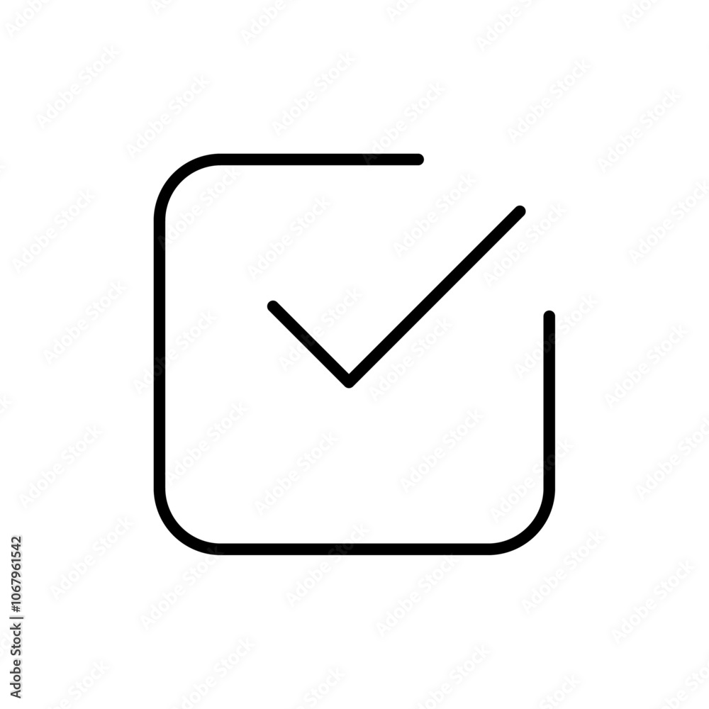 Aufkleber Check mark icon Outline vector for web ui