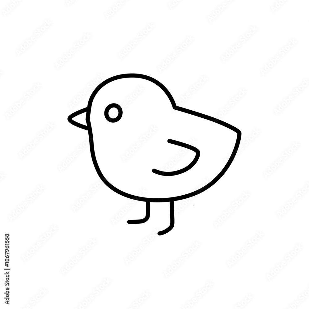 Poster Chick icon Outline vector for web ui
