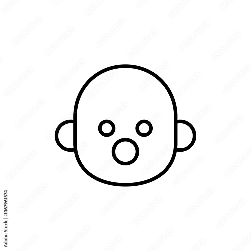 Aufkleber Child face icon Outline vector for web ui