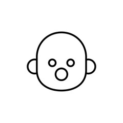 Child face icon Outline vector for web ui