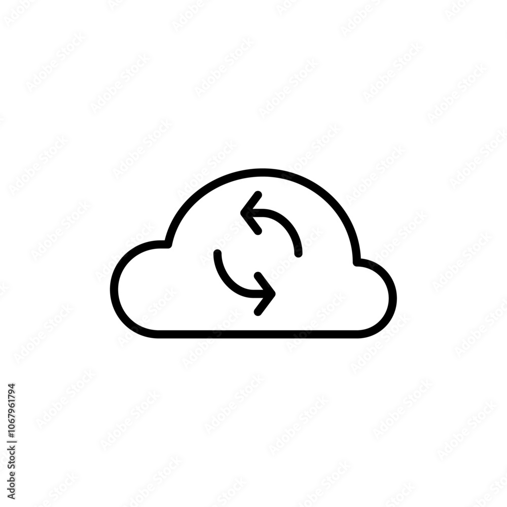 Poster Cloud sync icon Outline vector for web ui