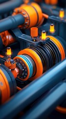 Obraz premium Futuristic Machine Gear System Close-up.