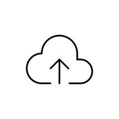 Cloud upload icon Outline vector for web ui