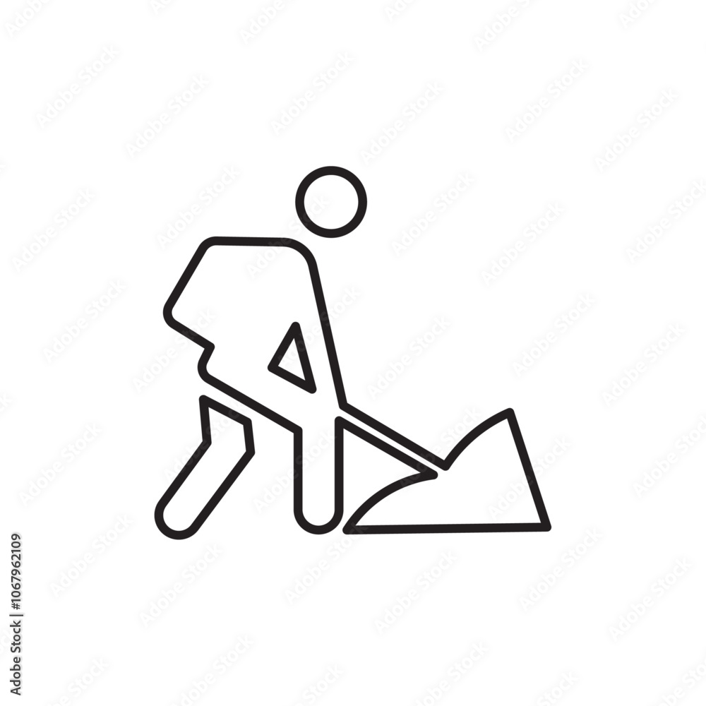Poster Construction icon Outline vector for web ui