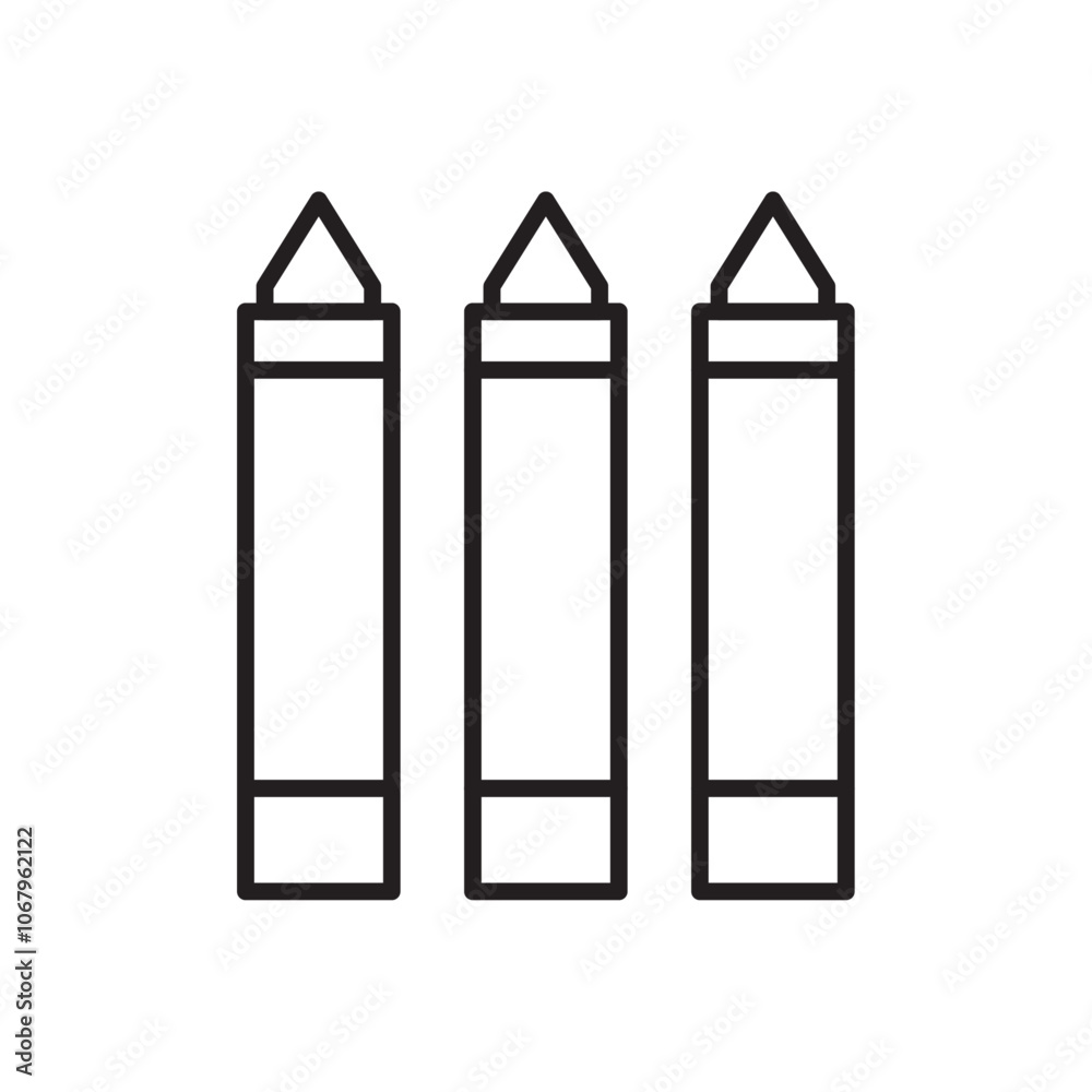 Aufkleber crayon icon outline vector for web ui