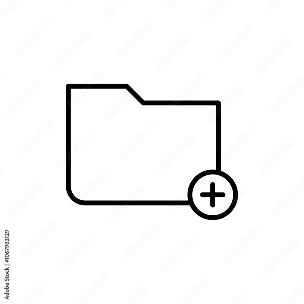 Poster Create folder icon Outline vector for web ui