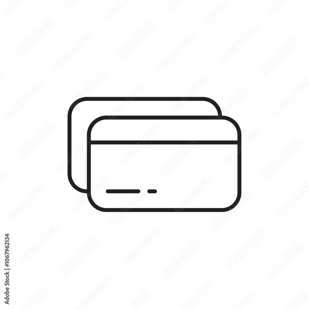 Poster Credit card icon Outline vector for web ui