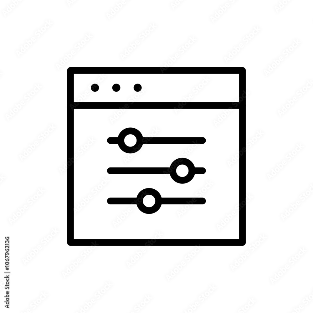 Fototapete control panel icon outline vector for web ui