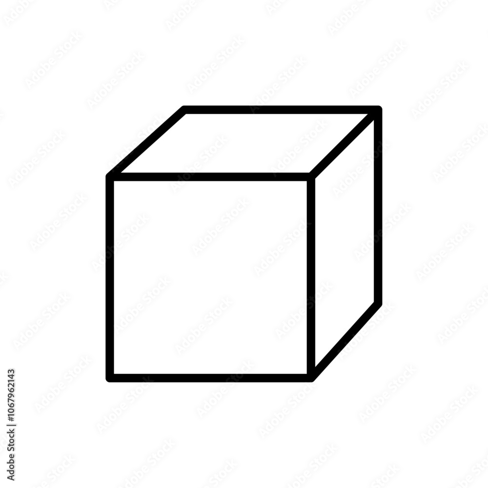Poster Cube icon Outline vector for web ui