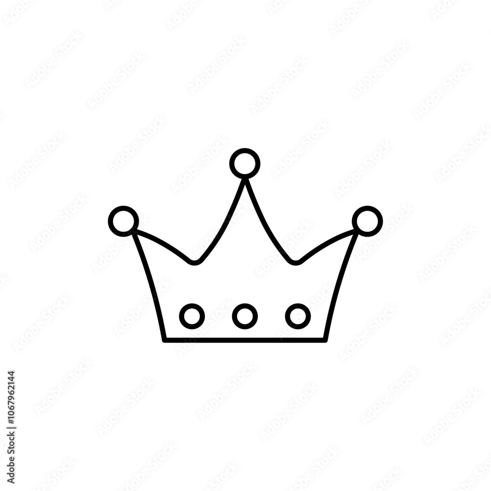 Poster Crown icon Outline vector for web ui