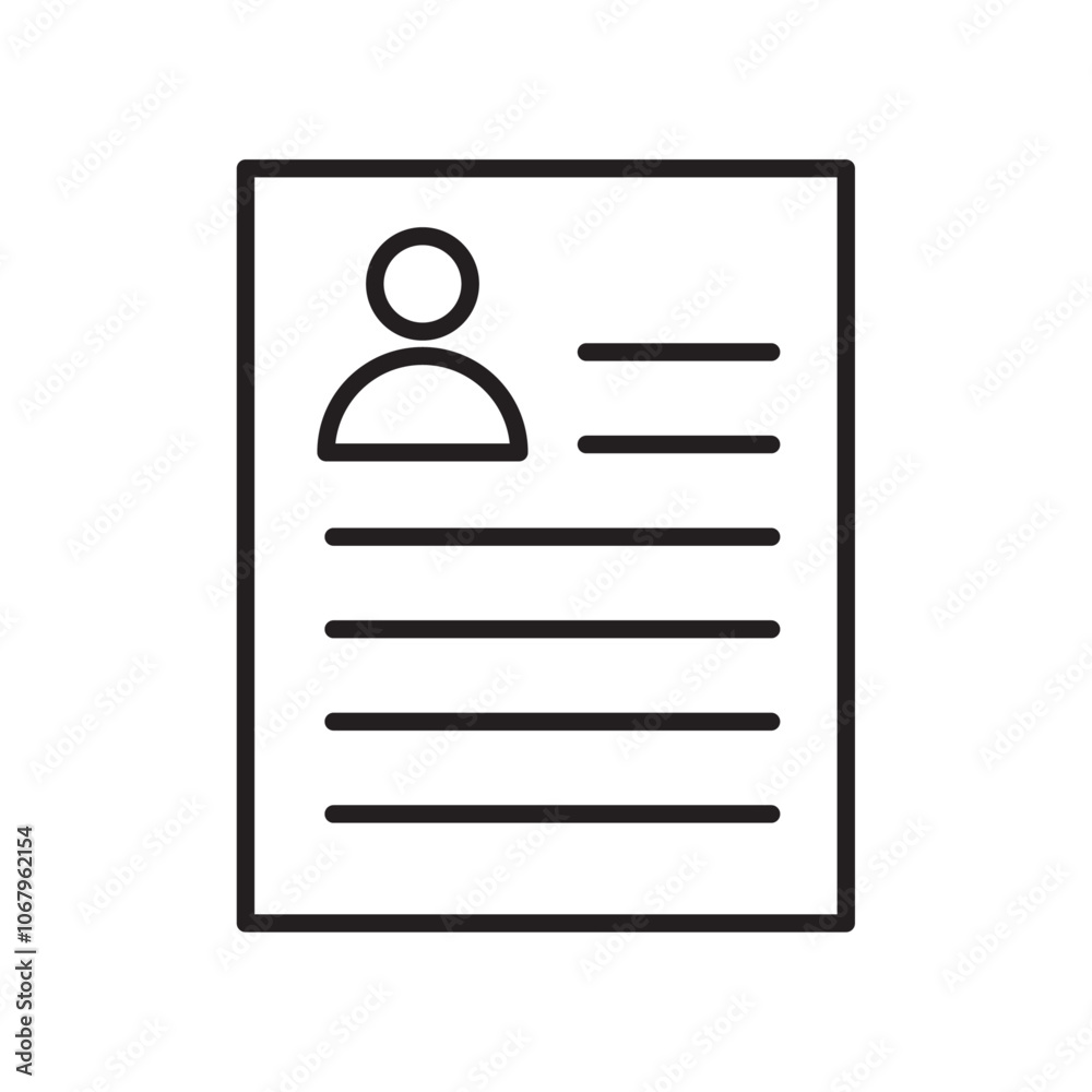 Aufkleber Cv icon Outline vector for web ui