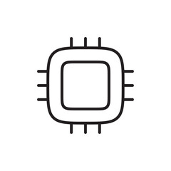 Cpu icon Outline vector for web ui