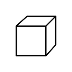 Cube icon Outline vector for web ui