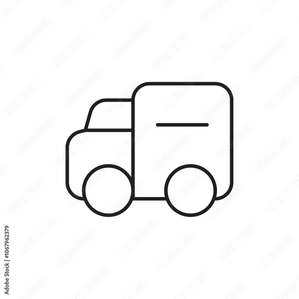 Poster delivery van icon outline vector for web ui