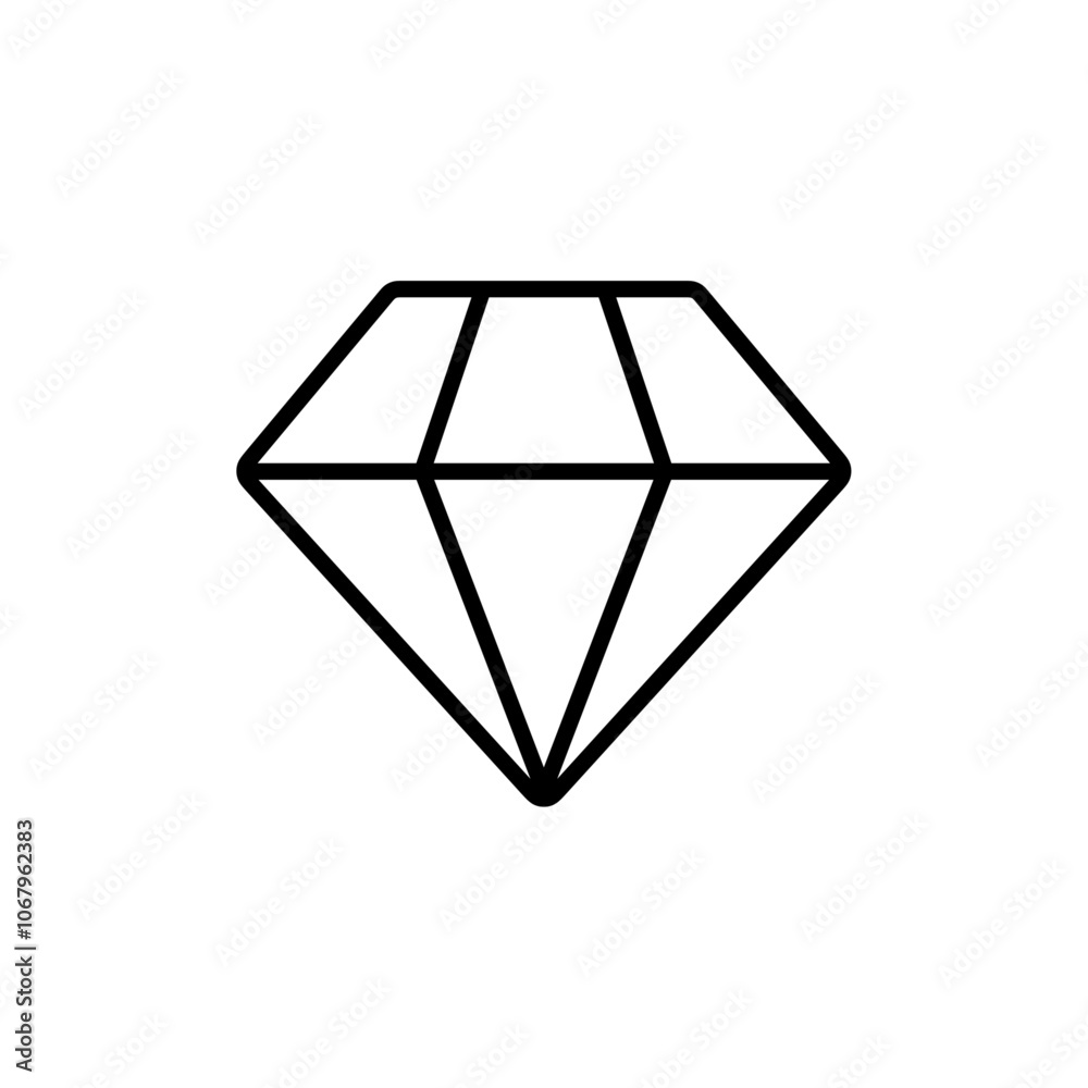 Poster Diamond icon Outline vector for web ui