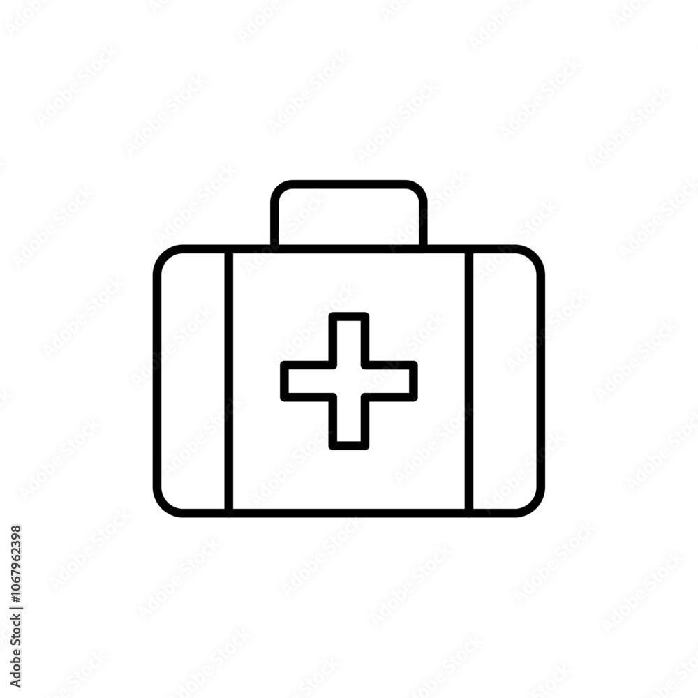 Poster doctor bag icon outline vector for web ui