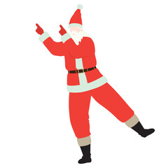 おどけてポーズをとるサンタクロースのベクターイラスト