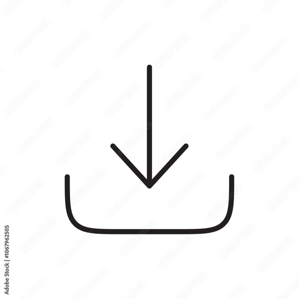 Poster download icon outline vector for web ui