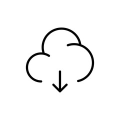 Download from Cloud icon Outline vector for web ui